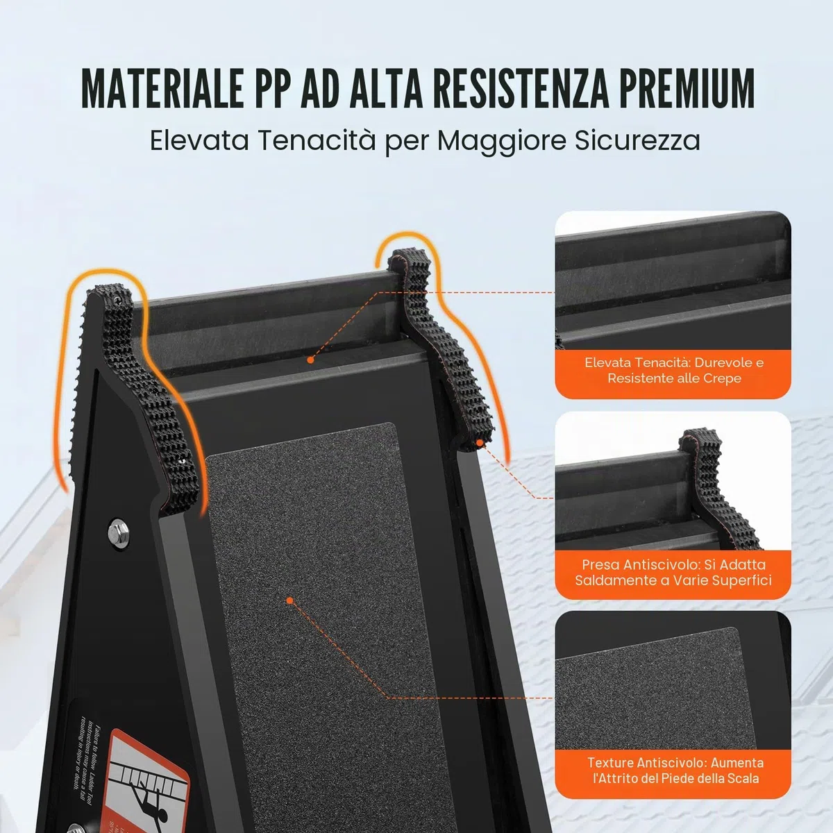 VEVOR Livellatore per Scale Livellamento Scale Carico 172,4kg, Stabilizzatore per Scale Contenitore Piattaforma Stabile per Tutte le Superfici, Accessorio per Scala Estensibile per Terreni Irregolari