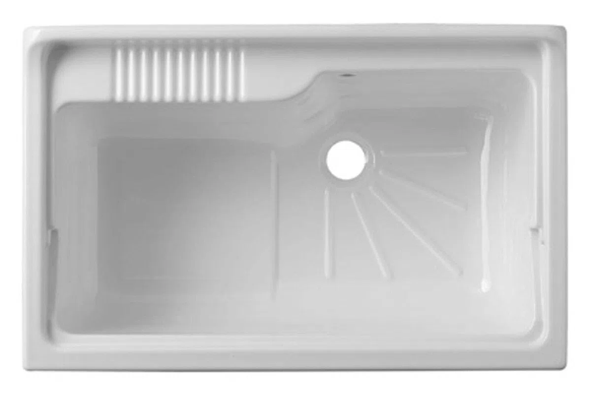 Negrari Arcobaleno Lavatoio Interno Misura 80x50 L80 P50 H85 cm Bianco Mobile Nobilitato Idrofugo Legno Vasca Resina Asse Lavaggio Polipropilene Sifone Autopulente Troppopieno Piedini Regolabili