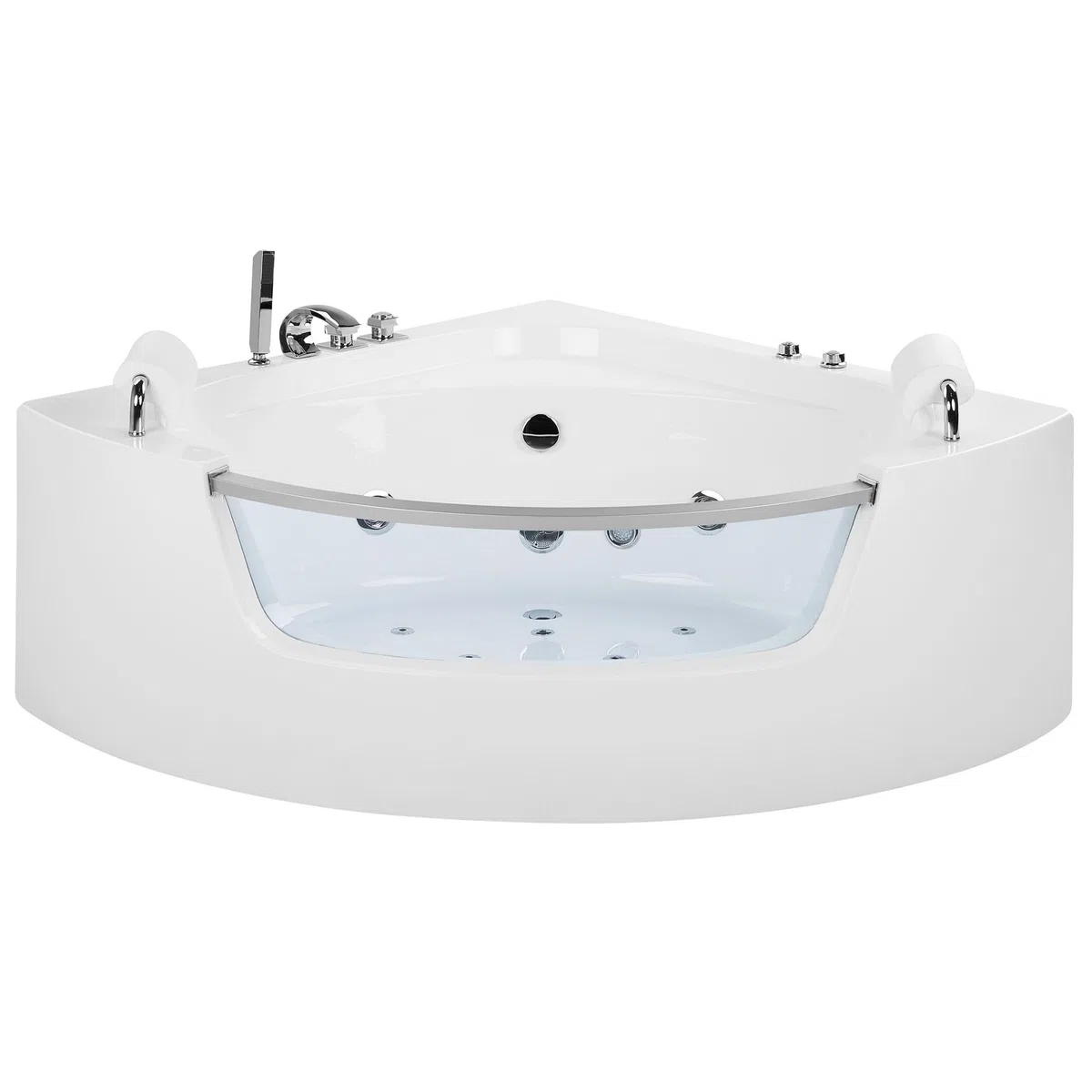 Vasca Idromassaggio Angolare Acrilico Sanitario Bianco con Getti e LED