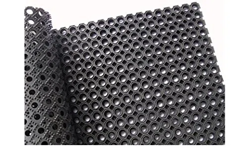 Vivol Tappetino in gomma resistente ad anello, 100 x 150 cm – 23 mm – Heavy Duty – Tappetini in gomma con fori di drenaggio – Adatto per più substrati interni ed esterni