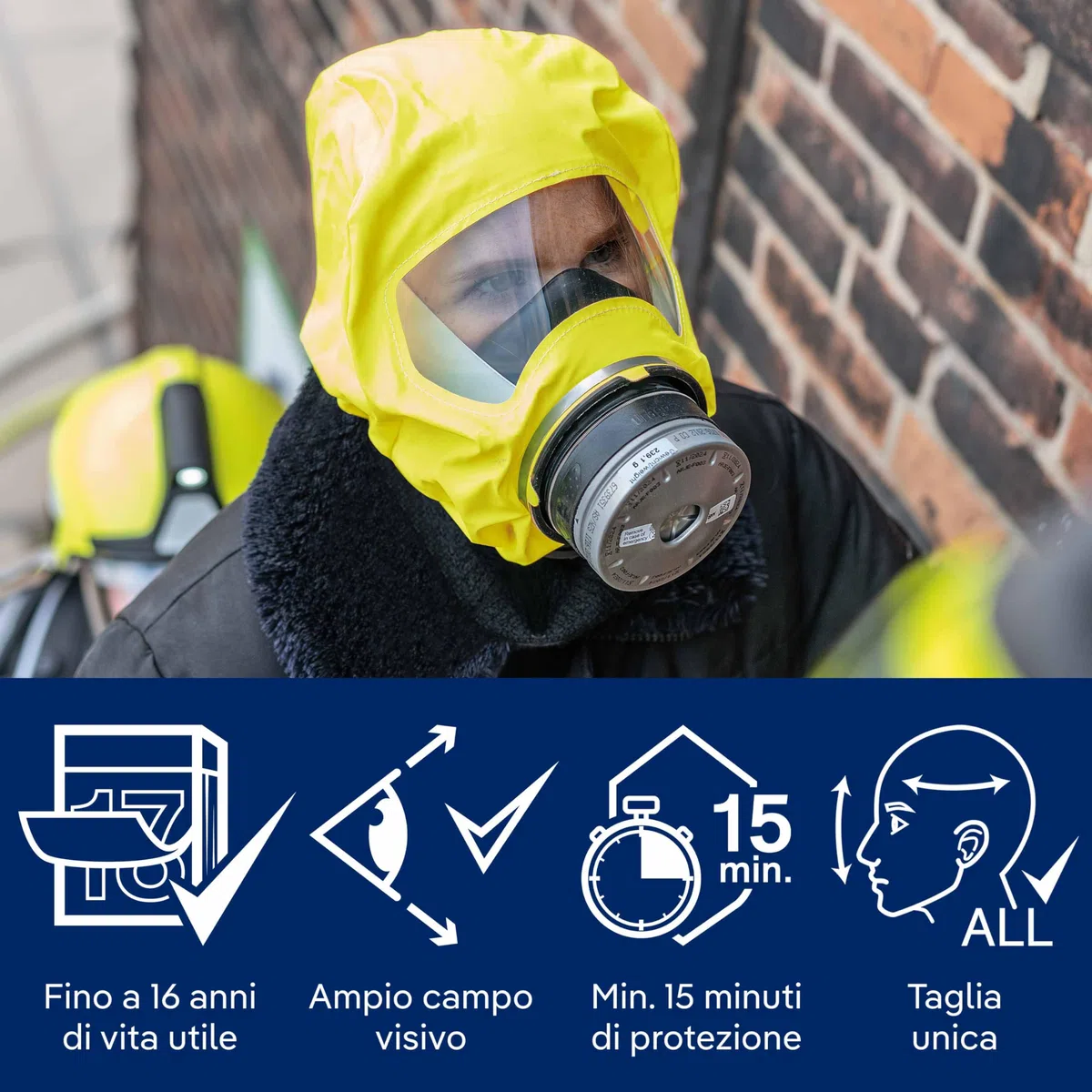Dräger PARAT 5520 - Copertura di protezione antincendio con Soft Pack | Efficace protezione contro i gas antincendio come il monossido di carbonio (CO)
