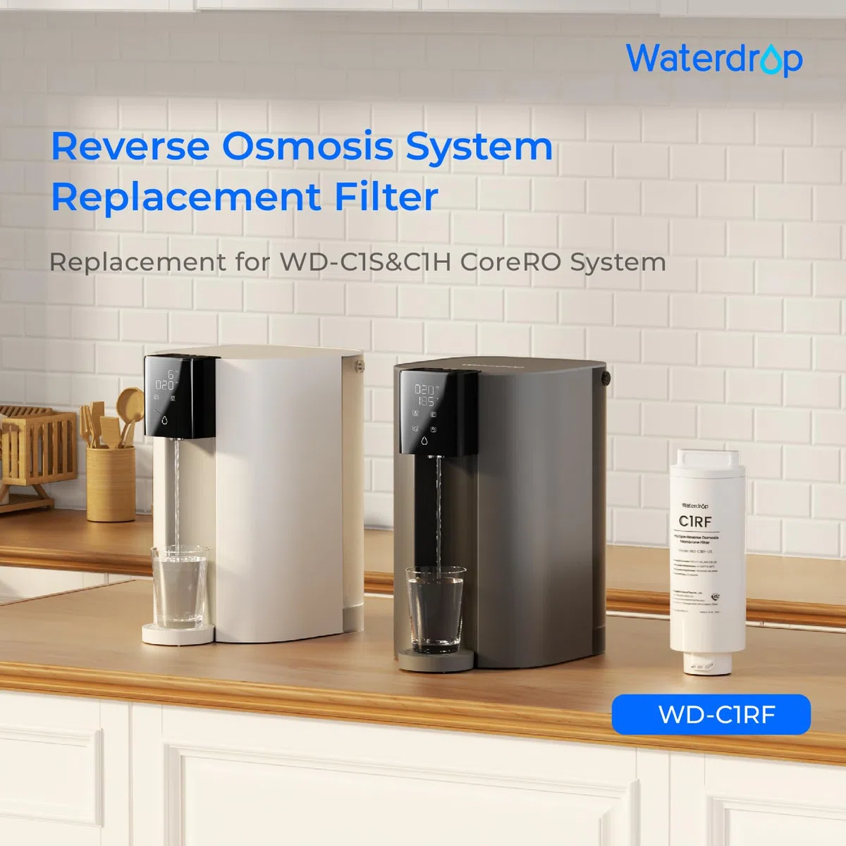 Waterdrop WD-C1RF Filtro, Sostituzione per WD-C1H Controsoffitto CoreRO System, Durata 12 Mesi