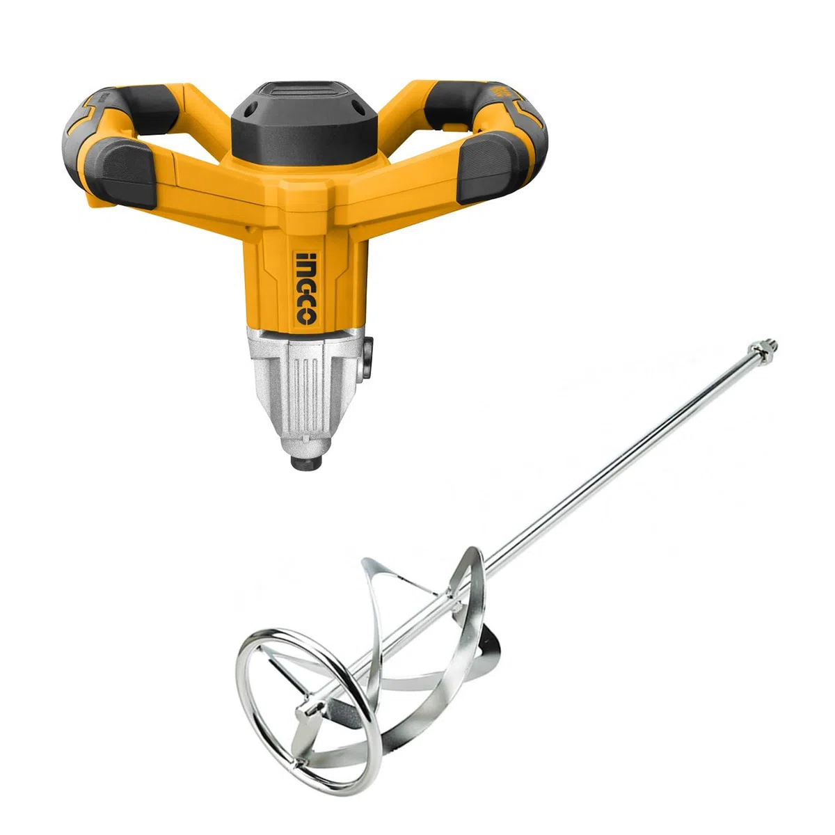 Ingco MX214008 - Miscelatore elettrico per liquidi, 1400 W, con frusta raccordo M14