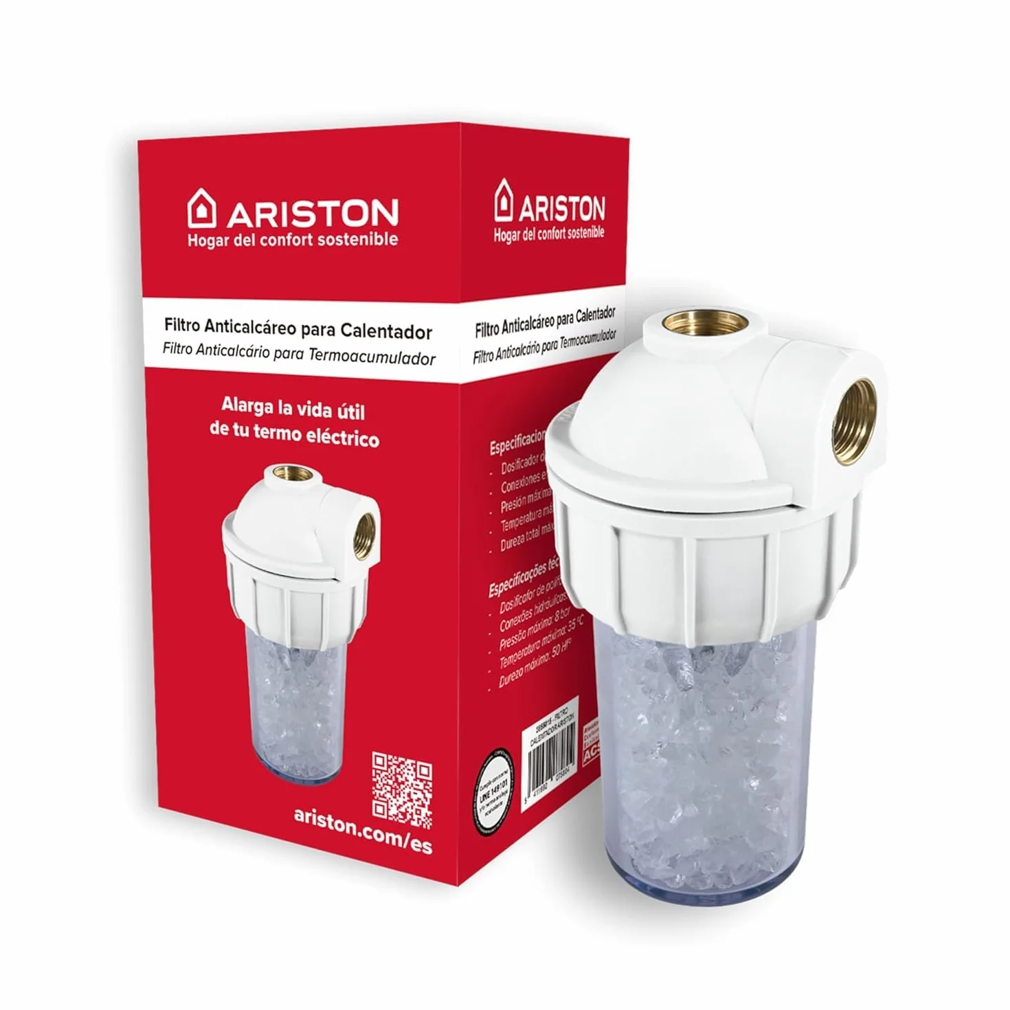 Ariston - Filtro Antical, kit polifosfati per scaldabagno, allunga la vita del tuo scaldabagno elettrico