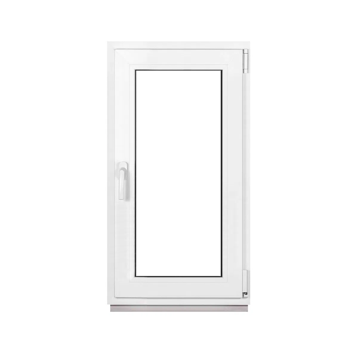 Finestra in Plastica Bianca, Larghezza x Altezza 65 x 110 cm (650 x 1100 mm), Triplo Vetri (32 mm), Anta-Ribalta, Girevole DIN Destra – Premium