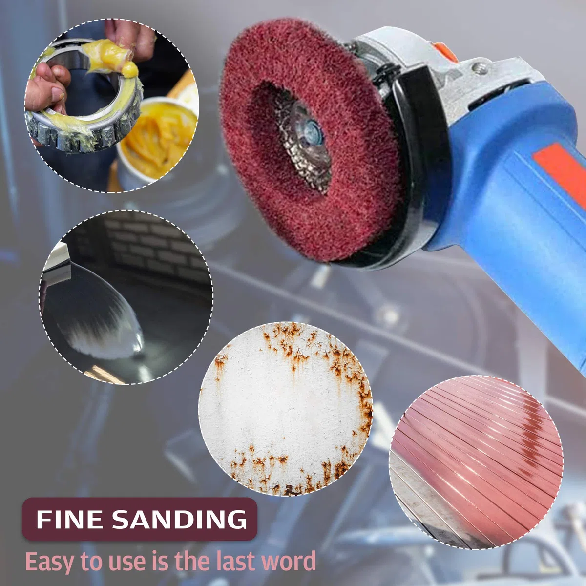 Dischi Giranti Abrasivi Di Polietilene Poliammide, Fibra Molatura per Lucidatura, rimozione Vernice, Pulizia Ruggine, (5 Pcs/100 mm) per Smerigliatrice angolare