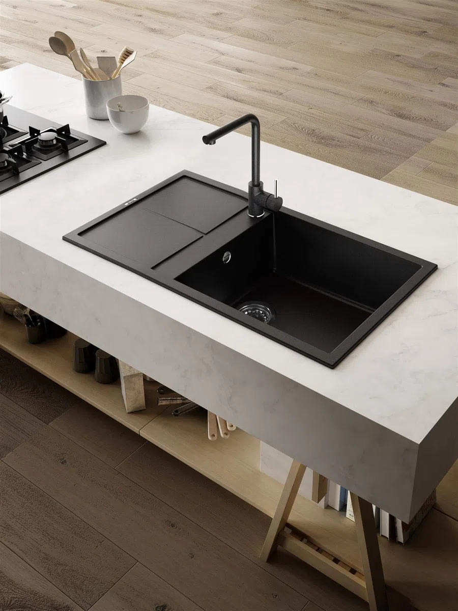 Elleci LGU41040 | Lavello da incasso GRANITEK UNICO 410 | Colore : Nero