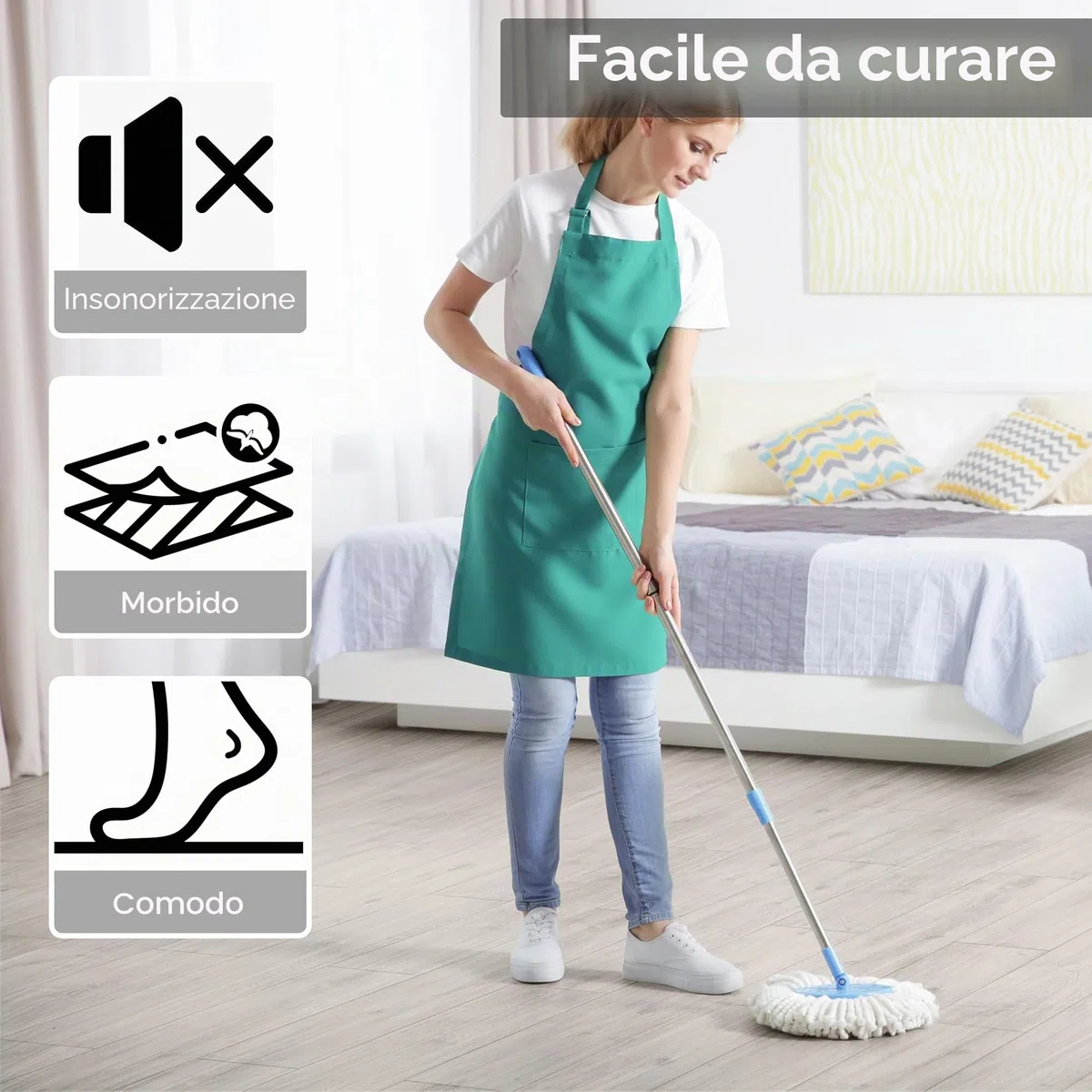 UISEBRT Pavimenti in PVC Autoadesivo Listoni in laminato vinilico, Effetto legno, 91,44 x 15,24 x 0,2 cm, 18 pezzi circa 2,5 m², Piastrelle Adesive PVC per Cucina Soggiorno Balcone, Beige Grigio