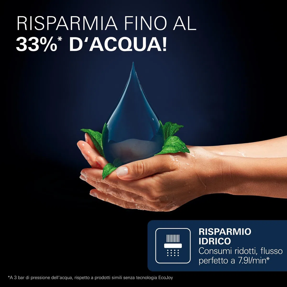 GROHE Vitalio Joy+ 120 Doccino doccia con 3 getti: pioggia, getto, booster (risparmio idrico 7,9 l/min, protezione antiscottatura, sistema di montaggio universale), cromata, 1348640000