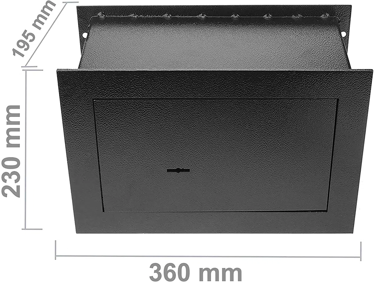 Kippen 10000B1 - Cassaforte di Sicurezza ad Incasso. Misure: 360x230x195 mm. Colore Grigio Antracite.