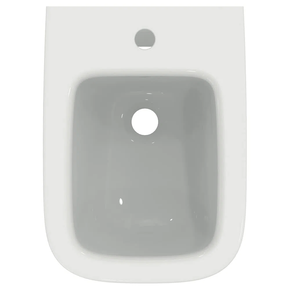 Ideal Standard - i.life S, Bidet a terra monoforo per installazione filo parete a profondità ridotta di soli 48cm, Bianco