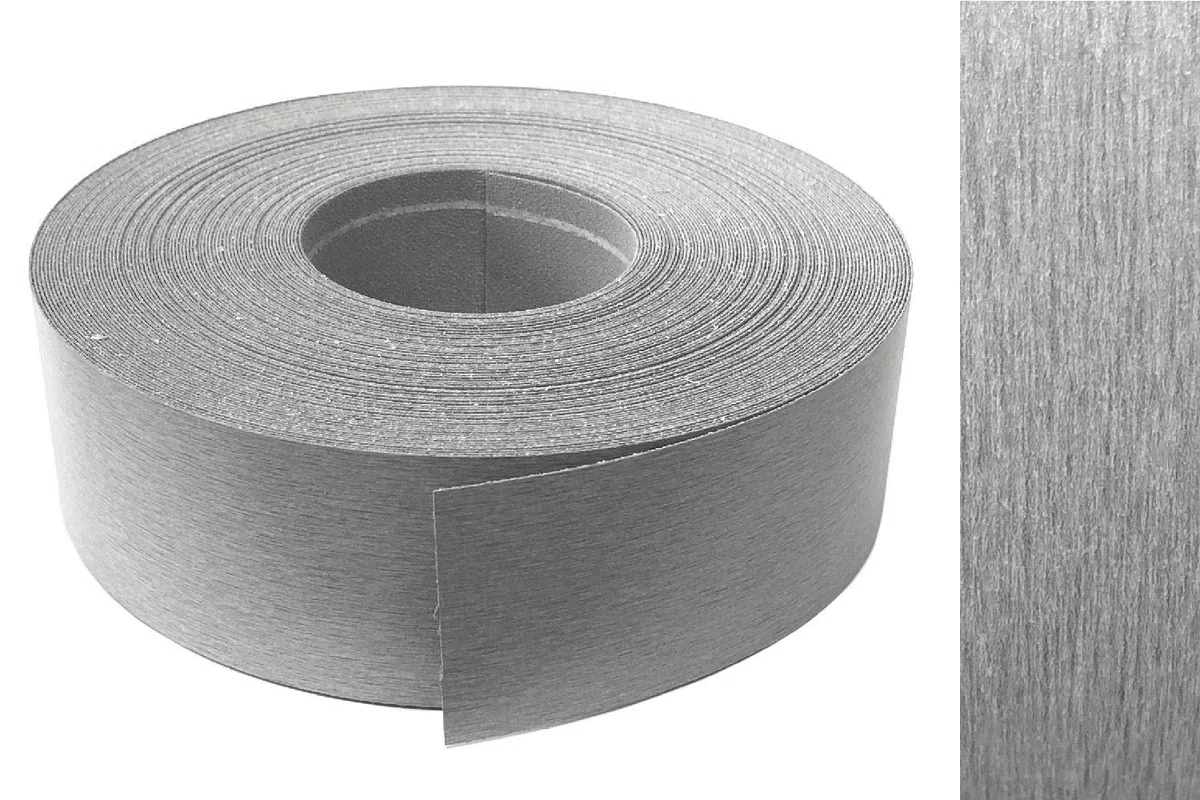 Decorazione effetto acciaio inox per i bordi dei mobili, adesivo per i bordi in melammina, diverse misure disponibili
