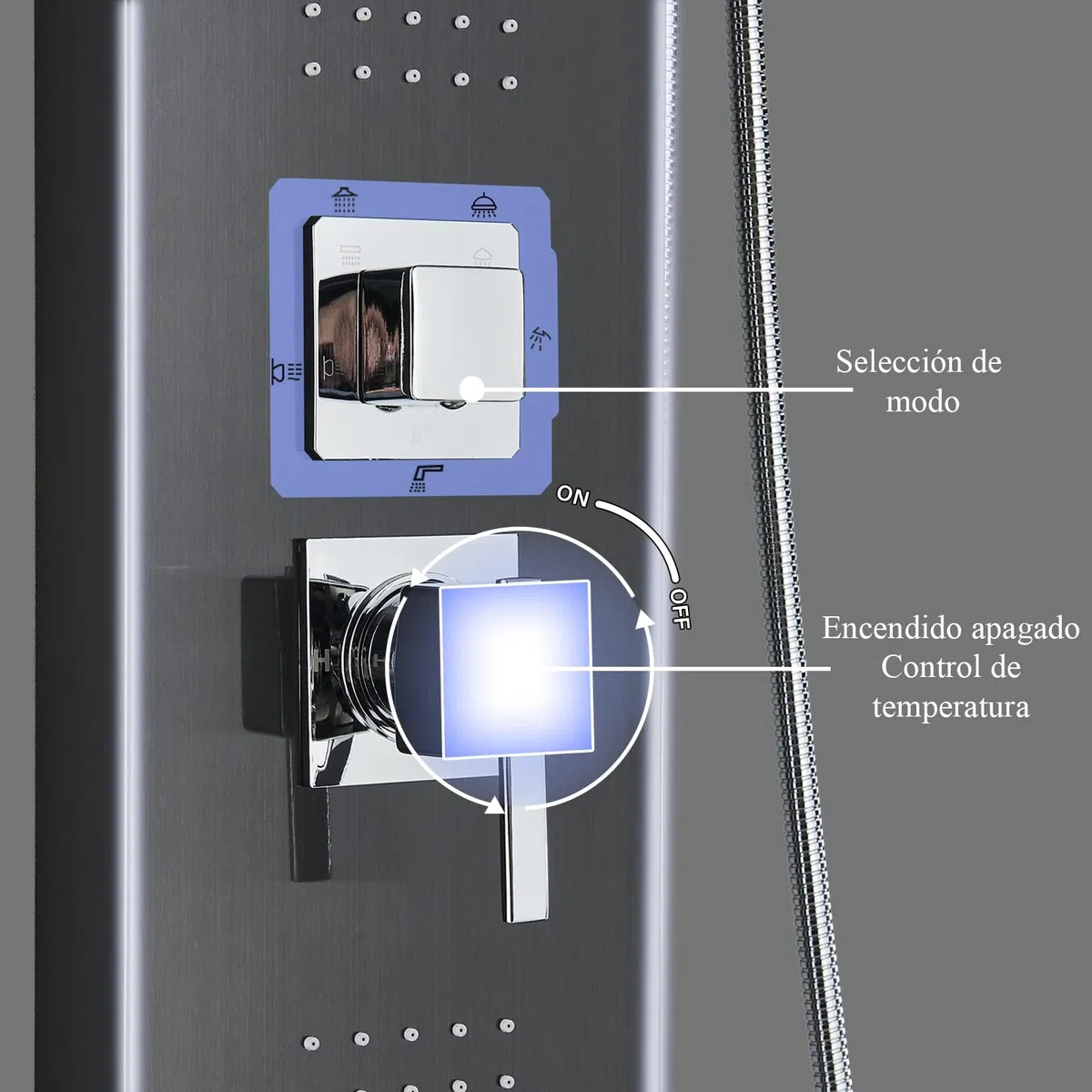 Colonna doccia nera colonna idromassaggio con rubinetto in acciaio inox pannello doccia set doccia sistema doccia bagno