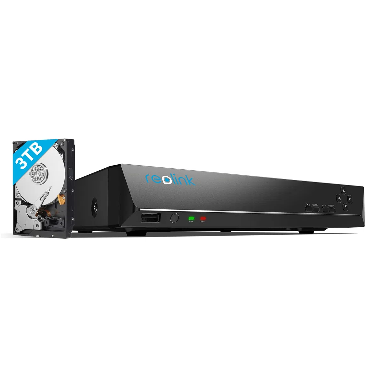 Reolink NVR Poe 16 Canali con 3TB HDD, Videoregistratore Supporta 12MP/4K/5MP/4MP, capacità Espandibile a 12TB, Videosorveglianza Registrazione 24/7, RLN16-410 (Ricondizionato)
