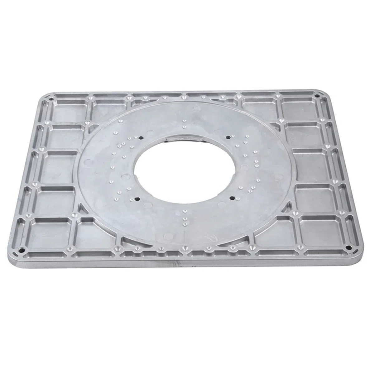 Router Table Insert Plate,Piastra per fresatrice in lega di alluminio con anello di inserimento e viti di installazione per la lavorazione del legno fai da te, 30 x 24 x 1 c
