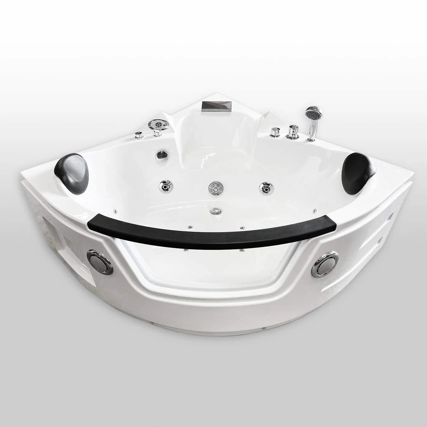 VASCA BAGNO IDROMASSAGGIO ANGOLARE MODELLO MIAMI 135 X 135 CM 2 PERSONE NUOVA CROMOTERAPIA
