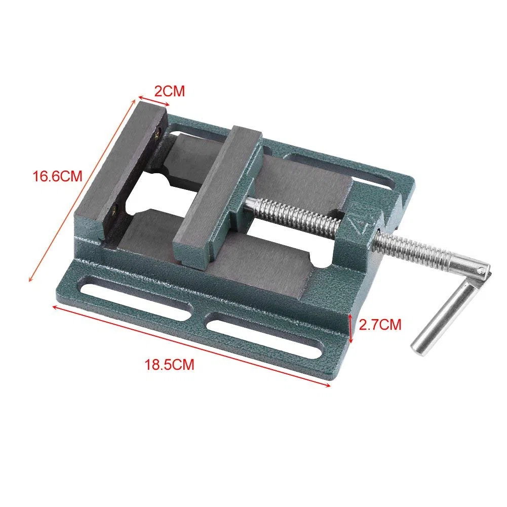Morsa per trapano a colonna, 2,2 kg, banco lavoro per banco tavolo, morsa con morsetto a pressione per pressa, 18,5 x 16,6 x 2,7 cm