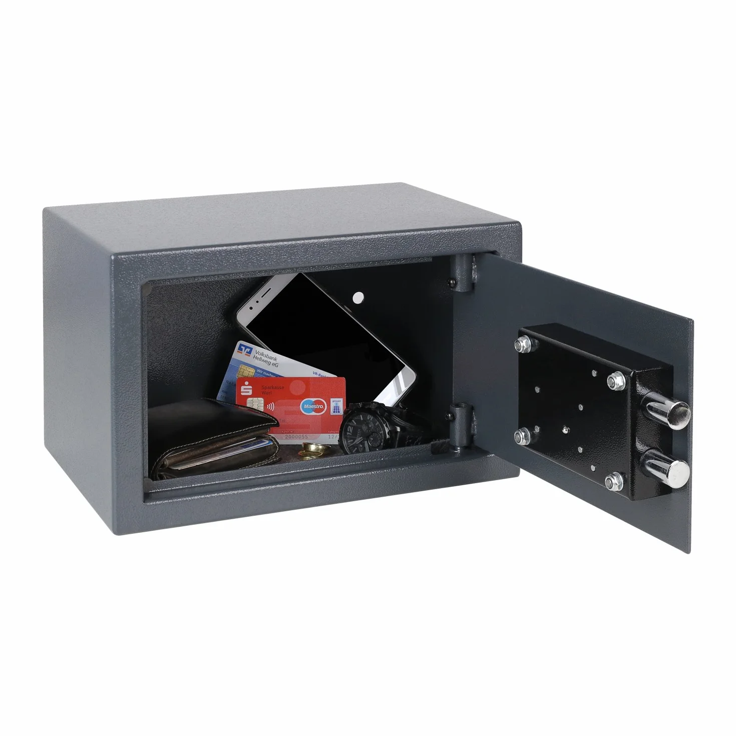 HMF Cassaforte a muro con chiave, cassaforte da armadio | 31 x 20 x 20 cm | Anthracite