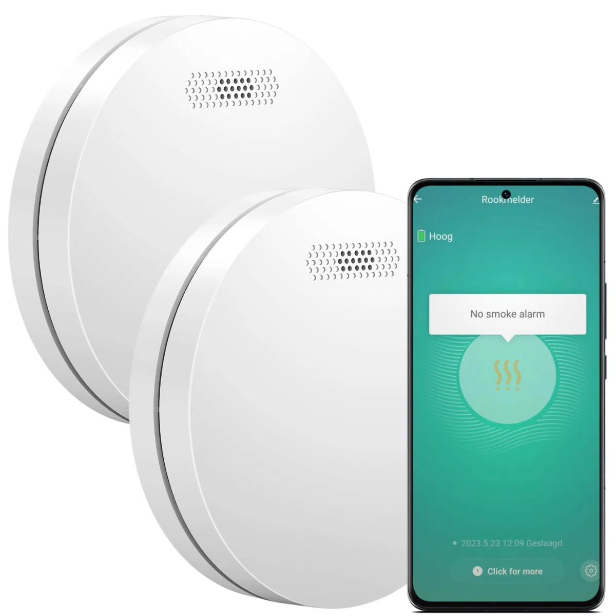 Aroha Smart Connect Rilevatore di Fumo WiFi - Batteria da 10 Anni, Sensore Fumo WiFi Con App Tuya & Smartlife - Allarme Anticendio - 2 pezzi