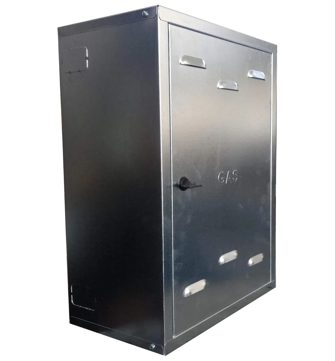 PUGLIELLI SRL Cassetta contatore gas con schienale zincato 6/10 certificata ISO 9001:2015 fornita in kit di montaggio e chiave quadrata (70x40x25)