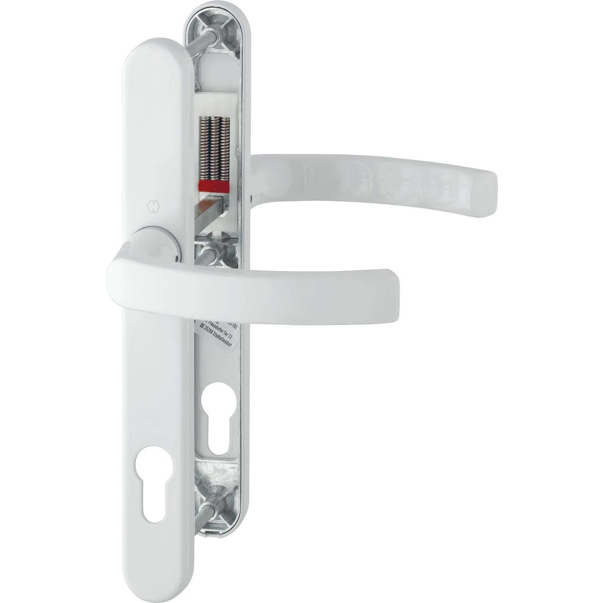 HOPPE Maniglia LIÈGE – su piastra stretta, spessore porta 72 – 82, bianco