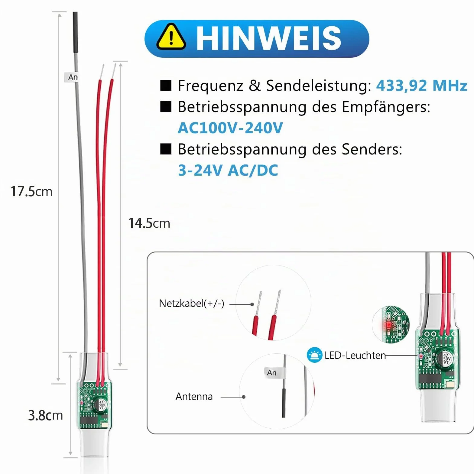Satisure - Set di espansione per campanelli wireless, 3 ricevitori 1 trasmettitore, convertitore wireless, segnale acustico wireless, espansione per impianti di campanelli wireless