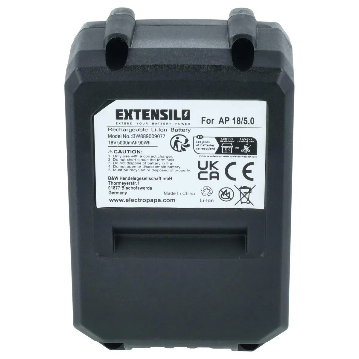 2x batteria compatibile con Flex Lithium Power 18V utensile (5000 mAh, Li-Ion, 18 V)