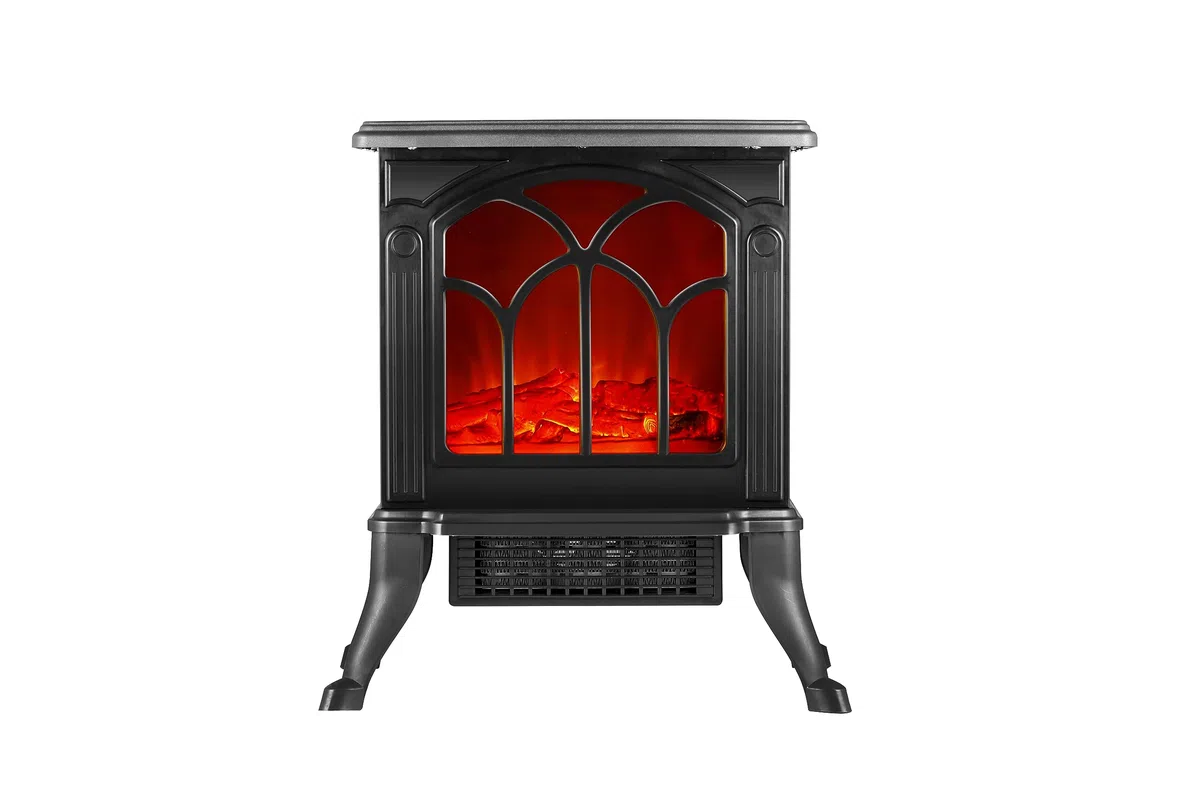 Bimar HFP02 Caminetto Elettrico da Pavimento con Effetto Fiamma Camino con Termoventilatore Resistenza Ceramica PTC a Basso Consumo, Termostato Regolabile e 2 Potenze di Riscaldamento