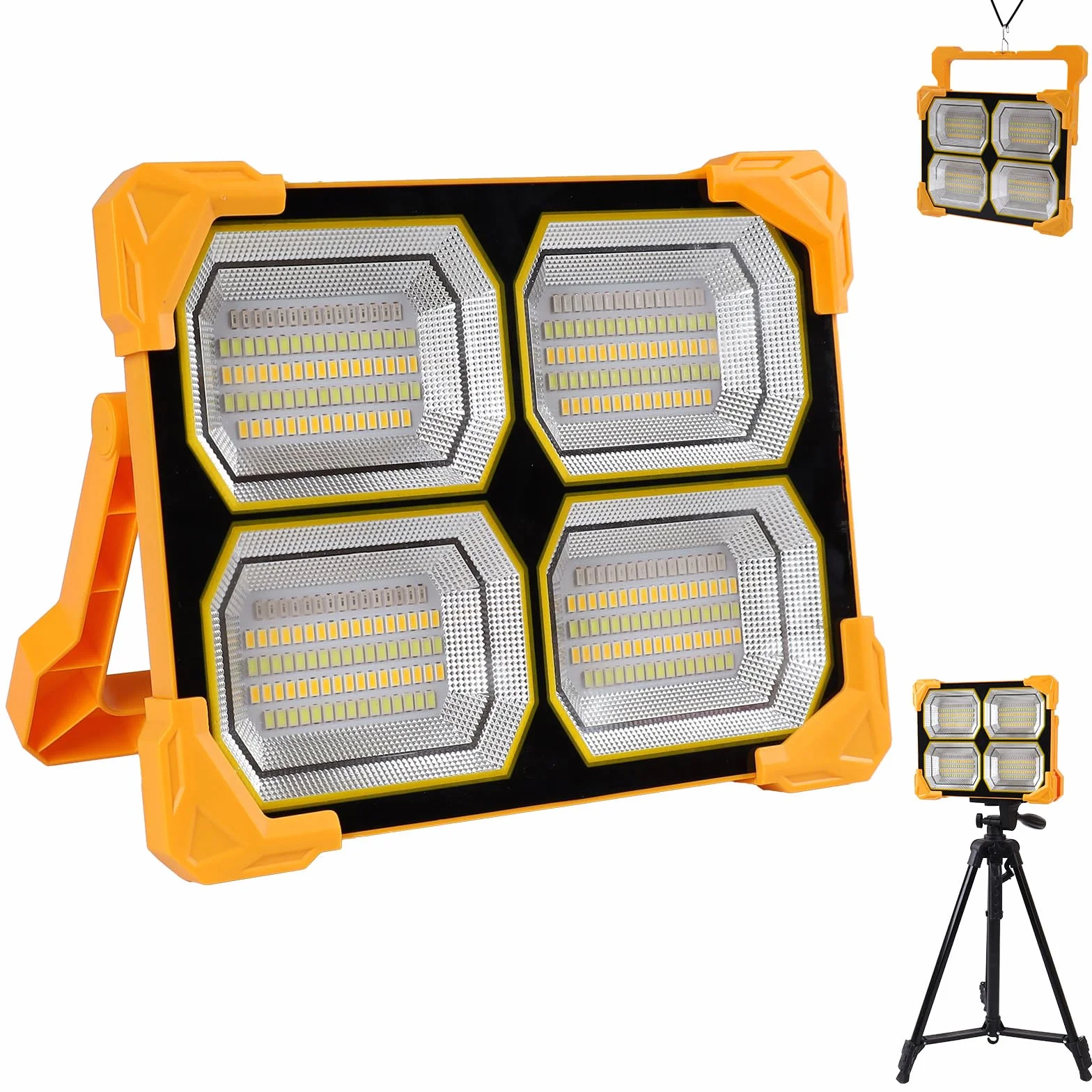 luce solare led esterno, faretto da cantiere Portatile USB 300W, lampada portatile 26000LM luce ricaricabile， faro led solare Esterno per Campeggio, Emergenza, Giardino