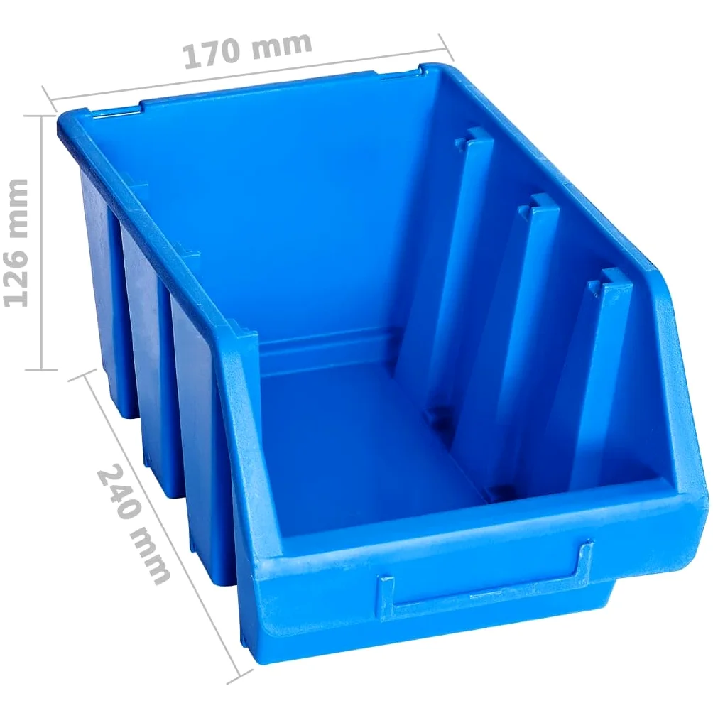 vidaXL Contenitori Impilabili 20 pz Blu in Plastica