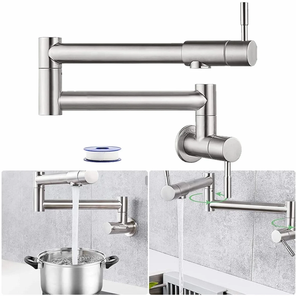 Ottone A Parete Rubinetto Della Cucina Riempitore Pentola Bacino Stretch Rubinetto