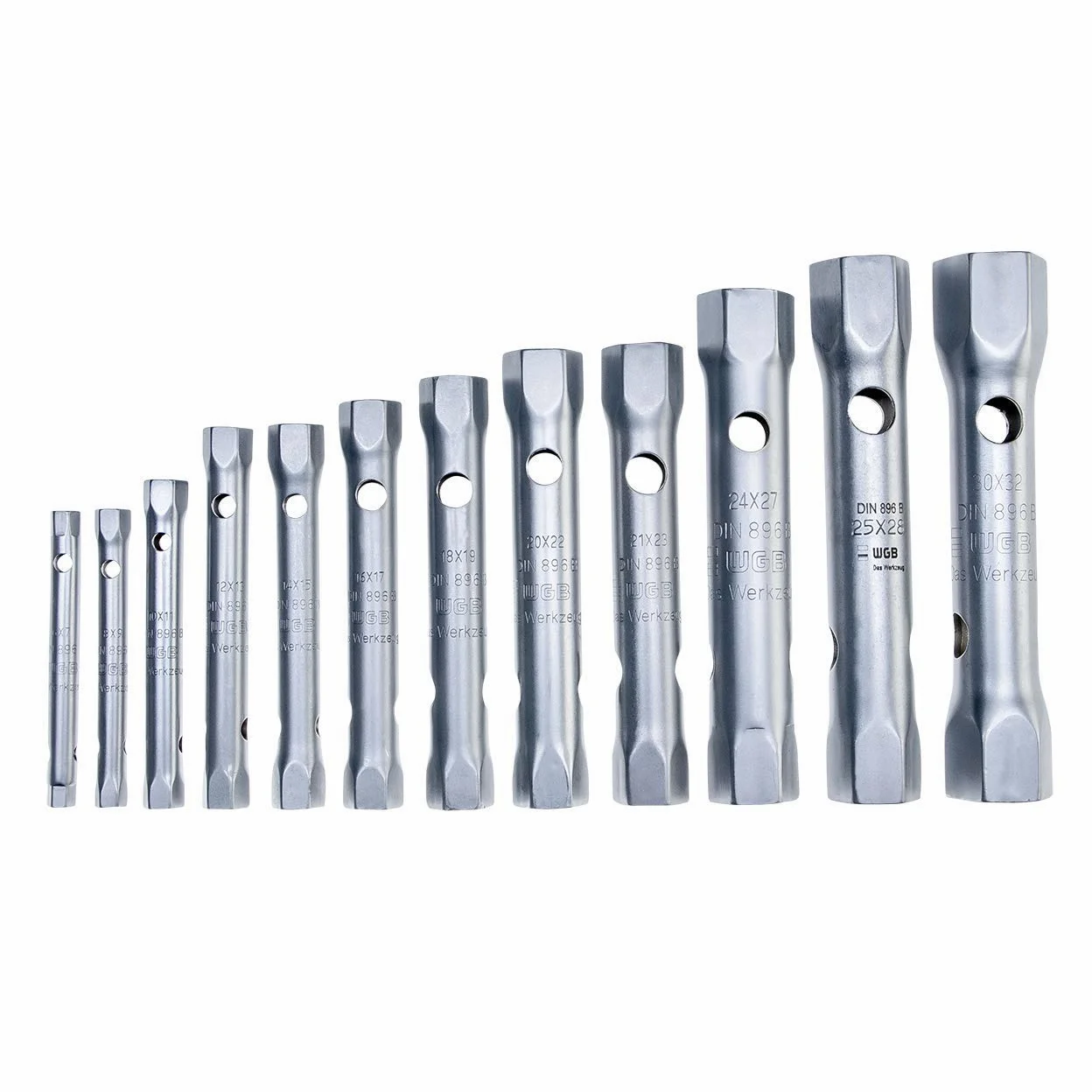 Set di chiavi a bussola bilaterali per tubi | No.450 K | Set di 12 pezzi 6-32 mm | WGB