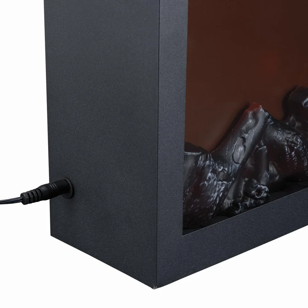 Ideen mit Herz Camino a LED, elettrico, senza riscaldamento, effetto fuoco realistico, 41 x 10 x 25 cm, con funzione timer (6 ore acceso, 18 ore spento)