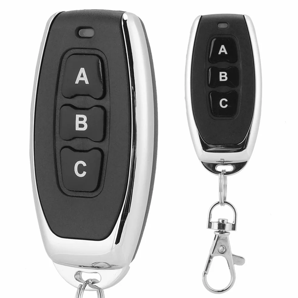 Chiave Telecomando Wireless, Telecomando Universale a 3 Tasti Telecomando Clone in Metallo Dimensioni Portatili Per Porta da Garage con Cancello Elettrico