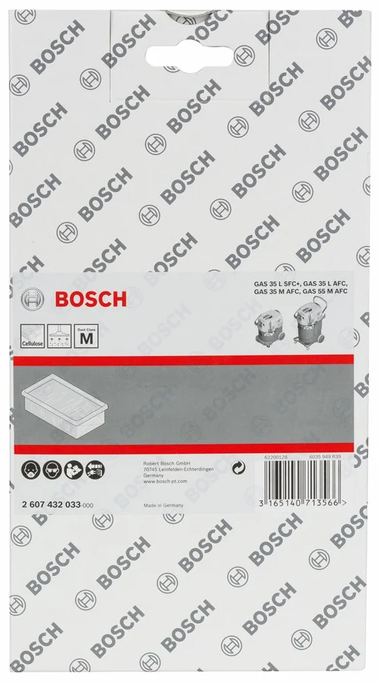 Bosch Professional 2607432033 Piatta Filtro a Pieghe Gas 35-55, Beige/ Arancio