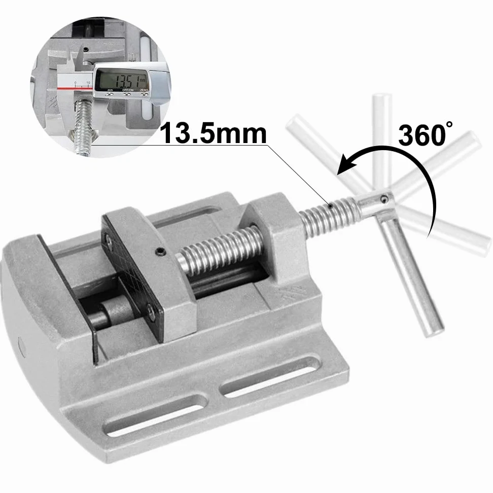 Morsa da banco per trapani, morsetto per trapani a colonna, regolazione 4", apertura 2,5".