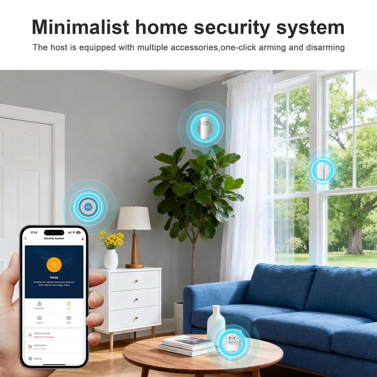 PGST Sistemi di Sicurezza Casa Intelligenti,Sistema Allarme Porta Wifi con Sensore Finestra,Rilevatore Movimento,Controllo Remoto App Tuya,Compatibile con Alexa e Google per Appartamento