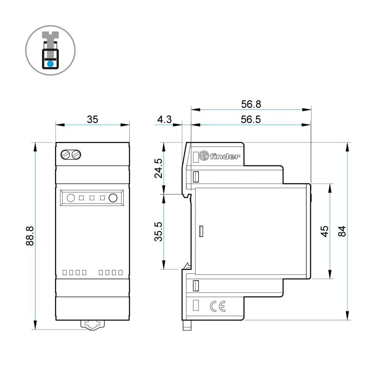 Finder Gateway modulare 230V Tipo 1Y.GW. Per comandare da remoto il tuo impianto YESLY e i tuoi dispositivi BLISS ovunque ti trovi nel mondo. Controllabile con App Finder YOU e Assistenti Vocali