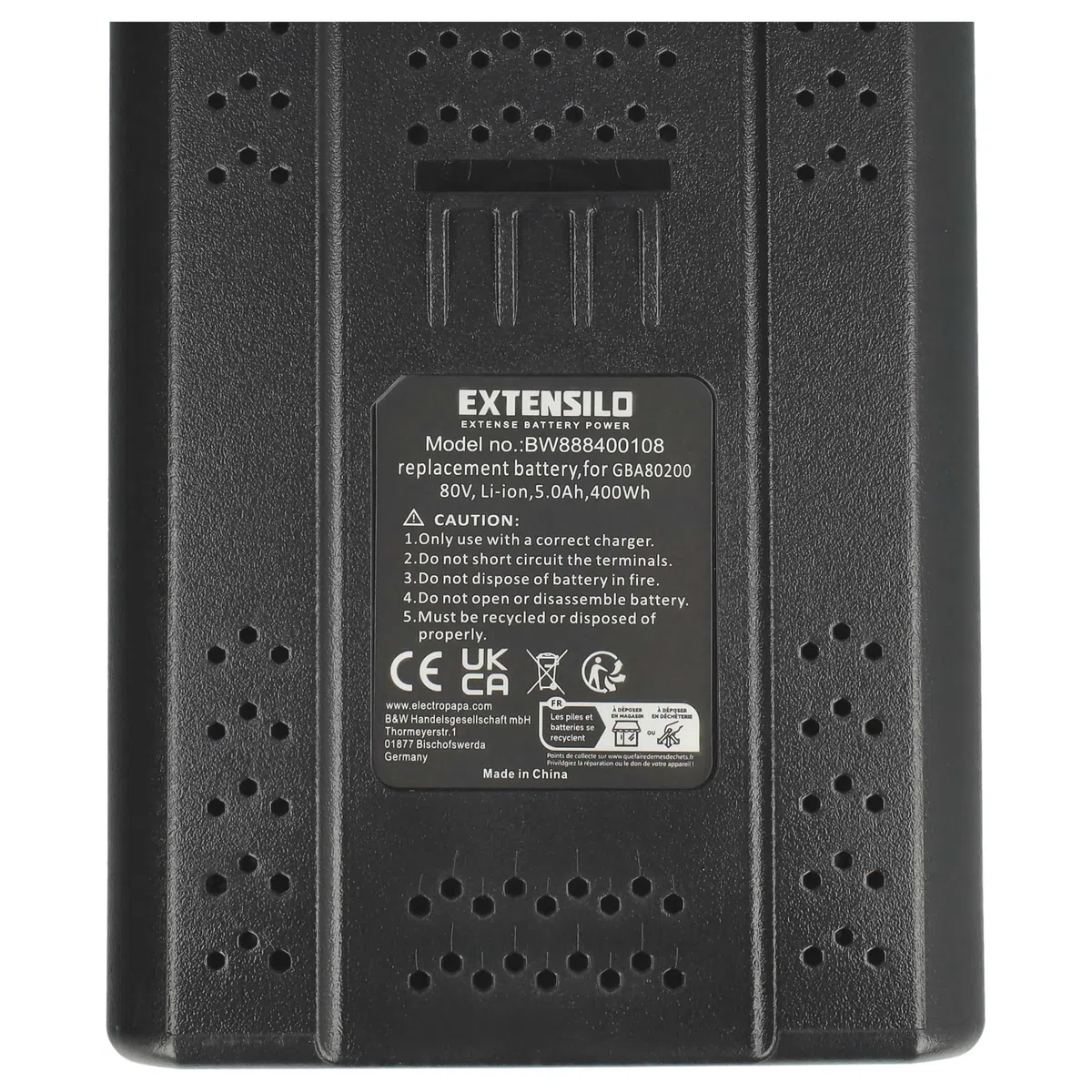batteria sostituisce Stiga BT 80 Li 5.0, BT 80 Li 4.0, SBT 2580AE per utensile (5000 mAh, Li-Ion, 80 V)