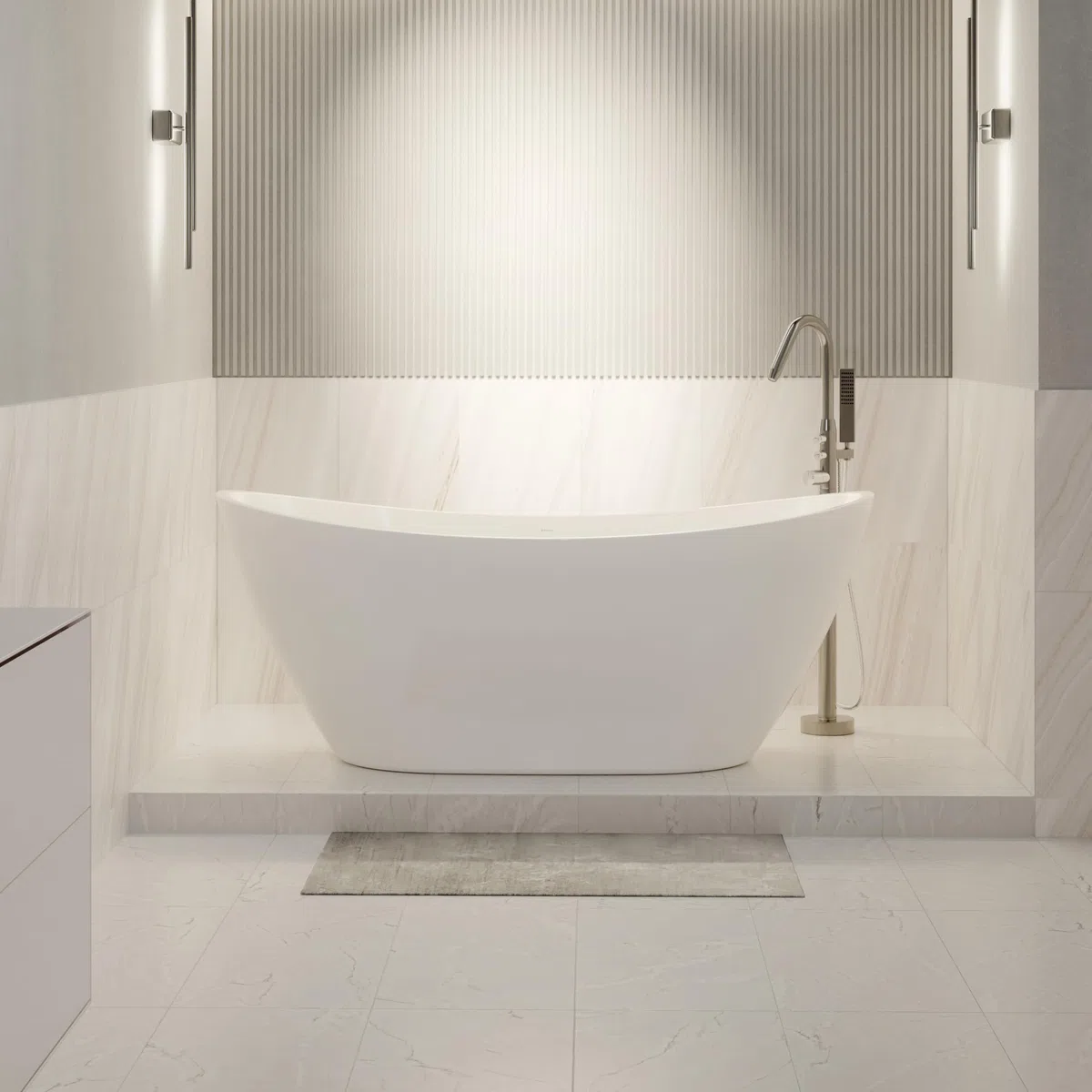 Vasca da bagno freestanding BELLAGIO 2.0 acrilico - dimensioni e colore a scelta, Colore:Bianco lucido, Dimensioni:180x80 cm