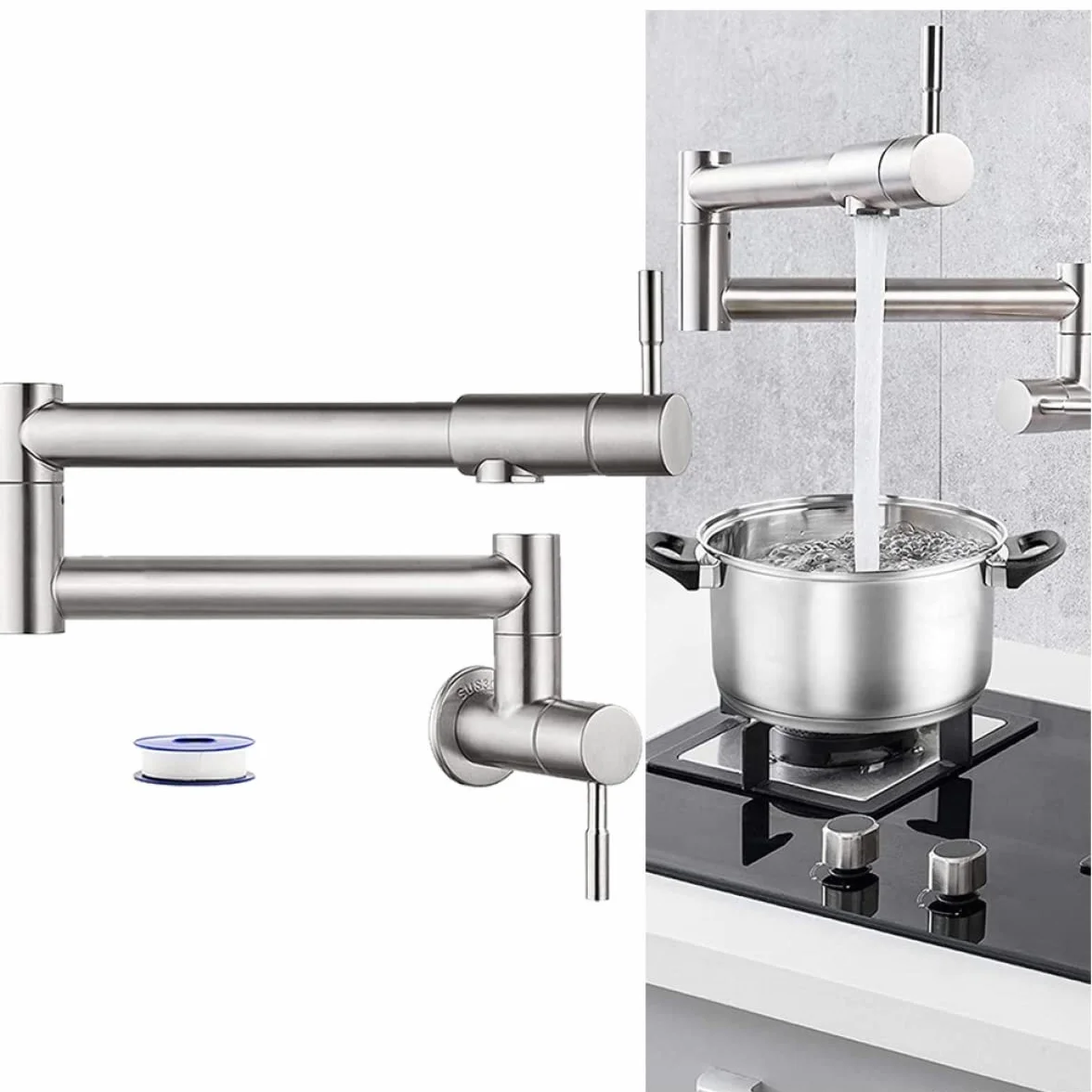 Ottone A Parete Rubinetto Della Cucina Riempitore Pentola Bacino Stretch Rubinetto