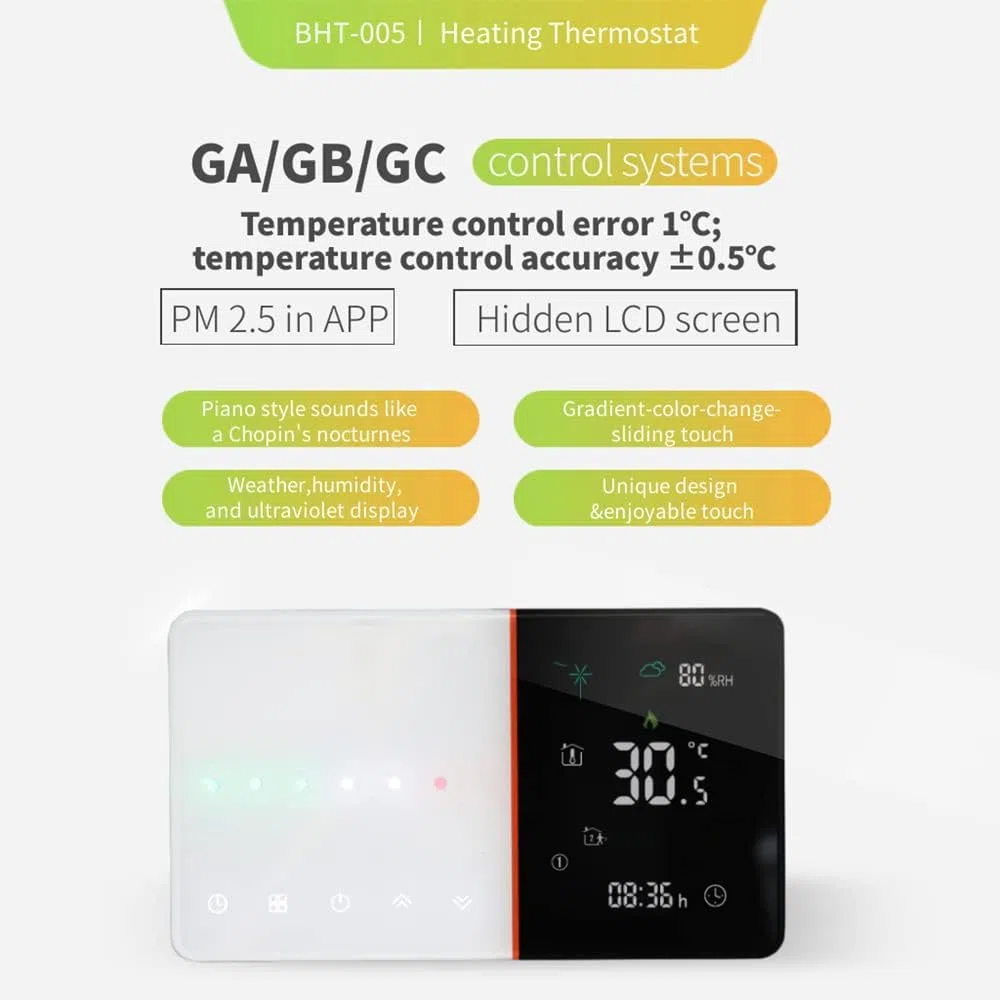 Wi-Fi Thermostat - Termostato Touchscreen Programmabile per il Riscaldamento o il Condizionamento Dell'aria - Controllo a Distanza dal Cellulare, Compatibile con Alexa, Google Home e IFTTT