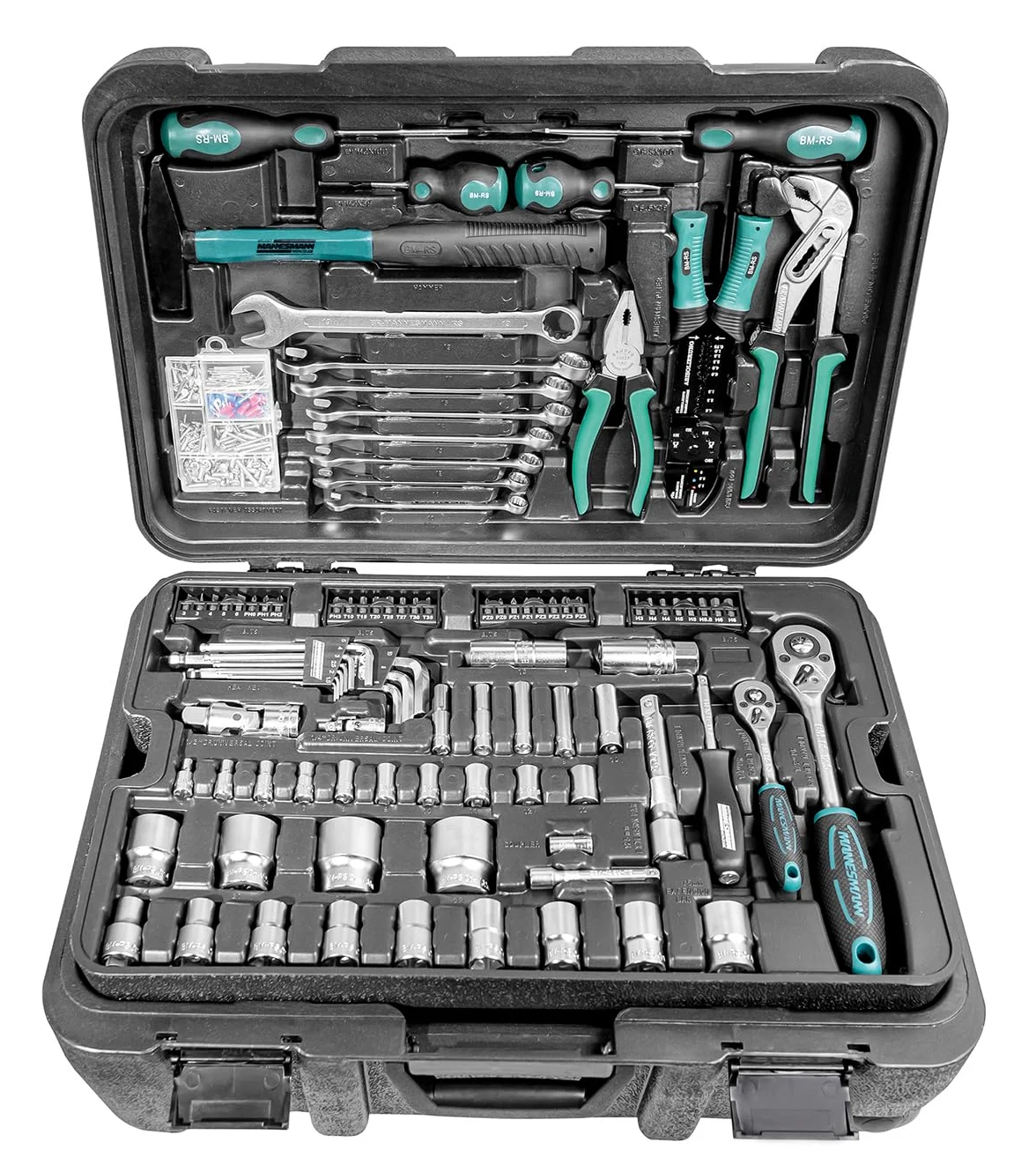 Mannesmann - M29070 – Valigetta porta attrezzi con ruote, 122 pz.