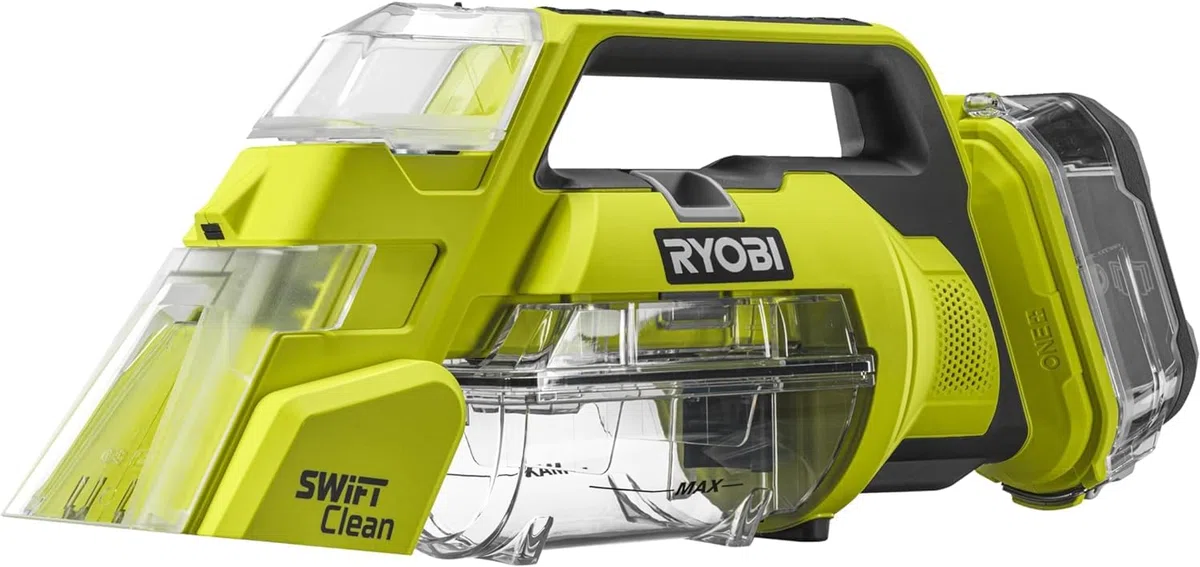 Ryobi RDC18-0, Smacchiatore Multisuperficie a Batteria 18V ONE+, Aspiratore Ideale per Pulire Tappezzerie ed Interni Auto, fino a 480 l/min di Flusso d'Aria, Certificato IPX7, Batteria non Inclusa