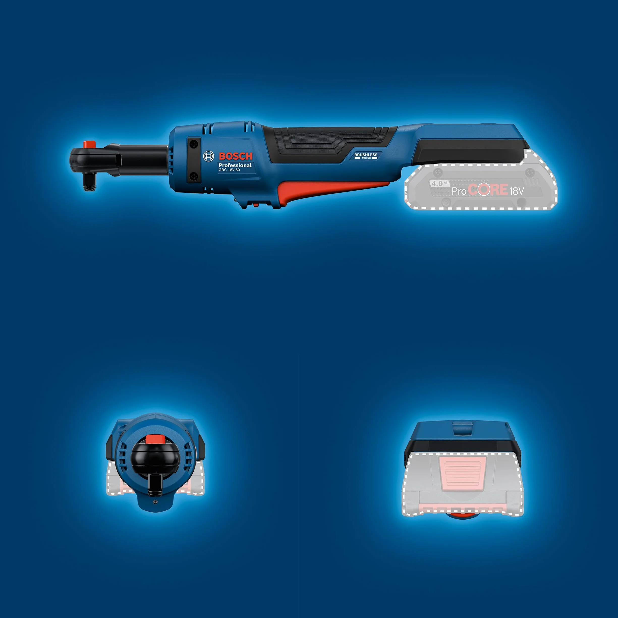 Bosch Professional 18V System Avvitatore a cricchetto a batteria GRC 18V-60