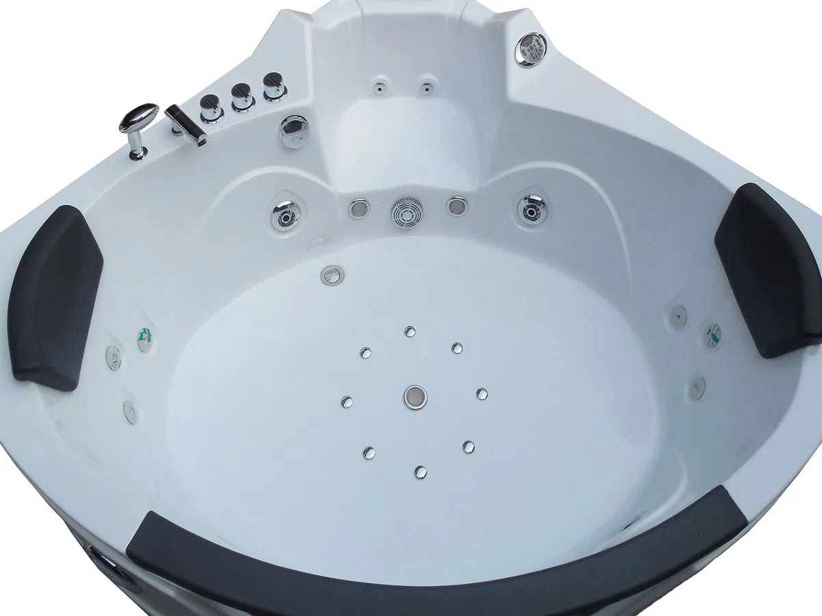 VASCA BAGNO IDROMASSAGGIO CROMOTERAPIA SPA DOPPIA POMPA 150 x 150 cm Athena