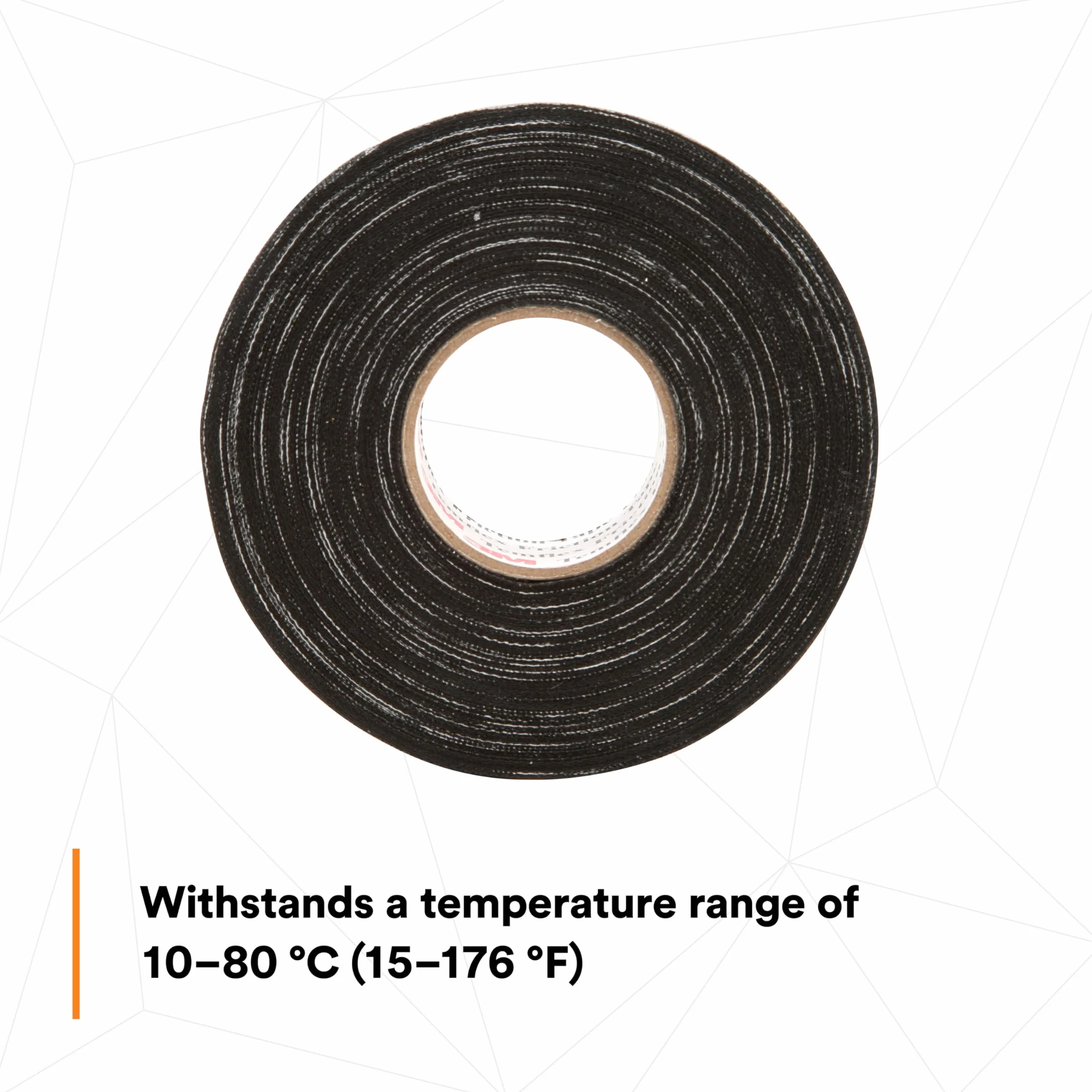 3M Temflex Cotton Friction Tape 1755, Black, 1-1/2" Width, 82-1/2 Foot Length