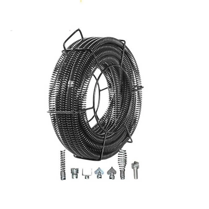 9/15/20 m Lunghezza Lungo 16 mm Diametro esterno Fogna Dispositivo di dragaggio elettrico Molla di estensione Strumento per la pulizia dei tubi Pulitore con connettore-9 m Lunghezza-16 mm