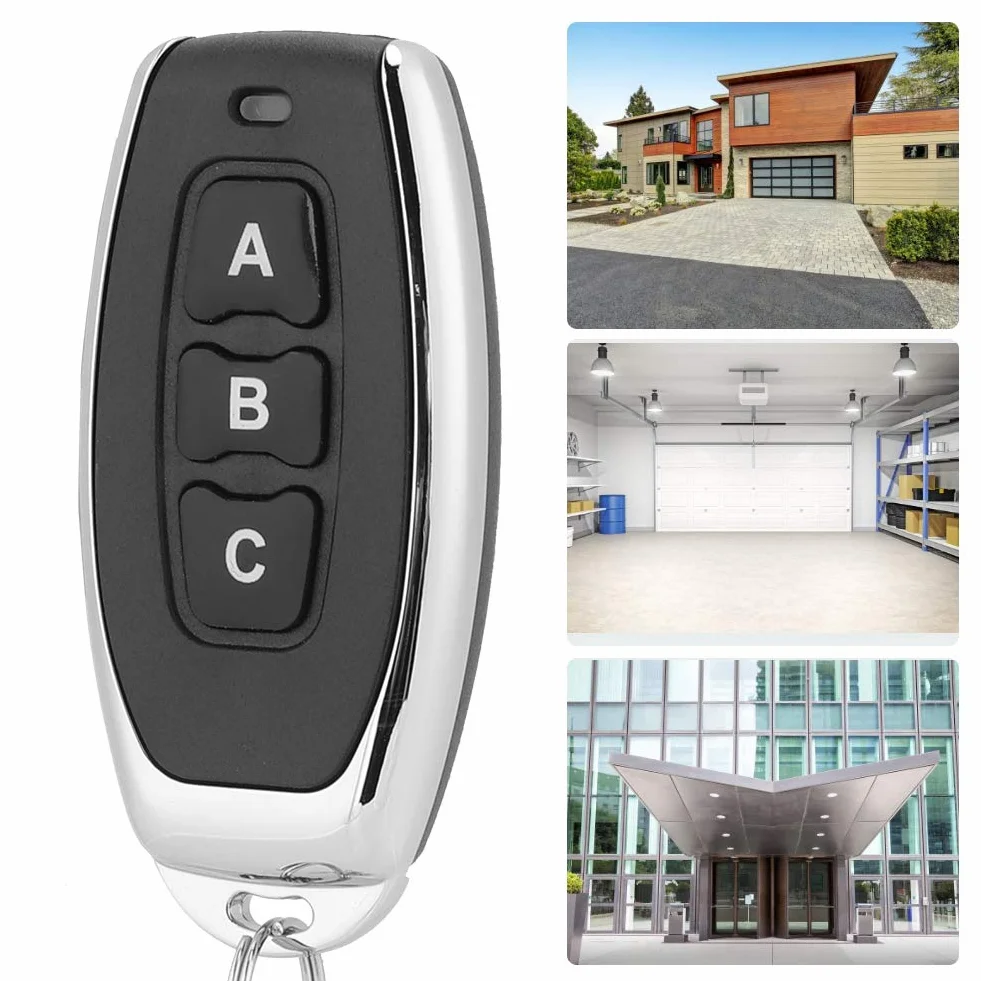 Chiave Telecomando Wireless, Telecomando Universale a 3 Tasti Telecomando Clone in Metallo Dimensioni Portatili Per Porta da Garage con Cancello Elettrico