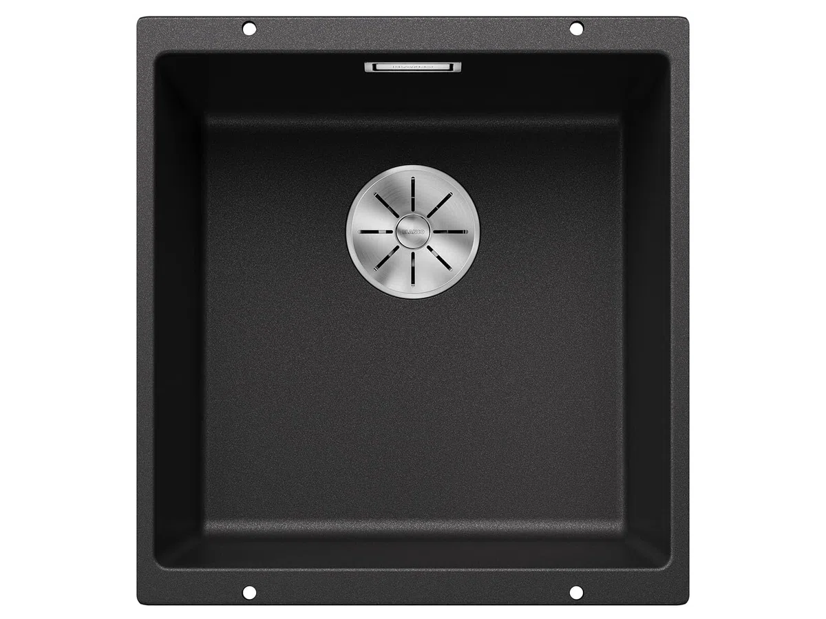 Blanco SUBLINE 400-U – Lavello da cucina in granito sotto-top per basi di lavello con larghezza di 50 cm – SILGRANIT – Grigio – 523422